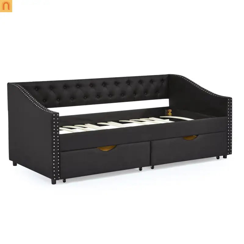 Twin Platform Bed Solid Pine White 2 Storage Drawers Guardrails